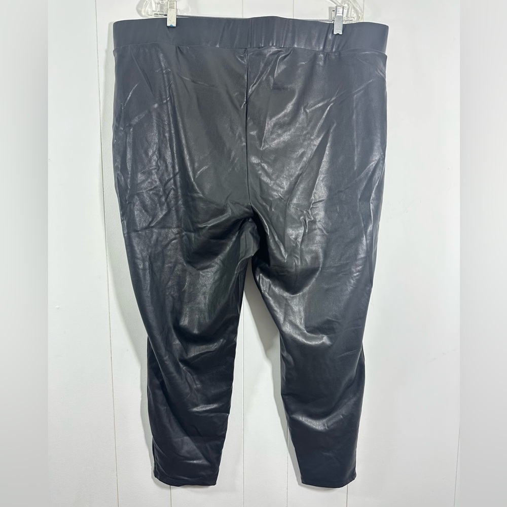 Torrid Size 4 (4X) Plus Womens Black Faux Leather Casual Pull On Leggings - Picture 4 of 12